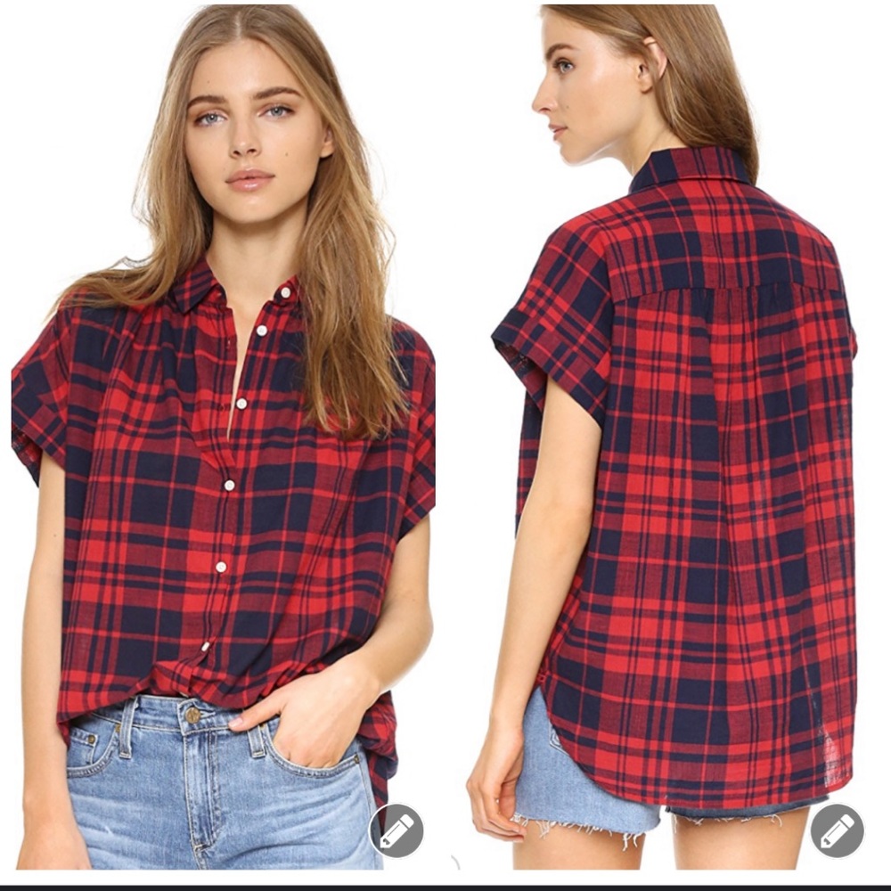 Madewell Central plaid short sleeve shirt